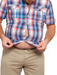 Fat man with a big belly.