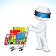 3d Man with Shopping Cart