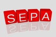 Illustration: SEPA Würfel, rot SEPA Würfel, rot