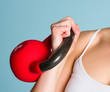 Girl and kettlebell