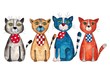 Cats. Watercolors on paper