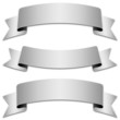 Vector set of silver ribbons, tapes (without shadow included)