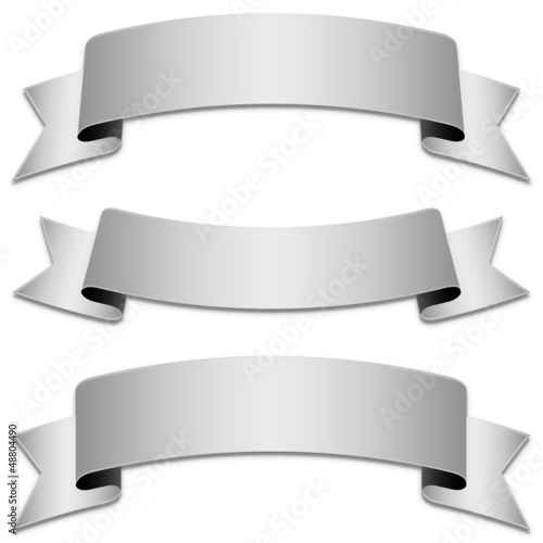 Vector: Vector set of silver ribbons, tapes (without shadow included) Vector set of silver ribbons, tapes (without shadow included)