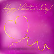 Valentines day greeting card with abstract heart from ribbon