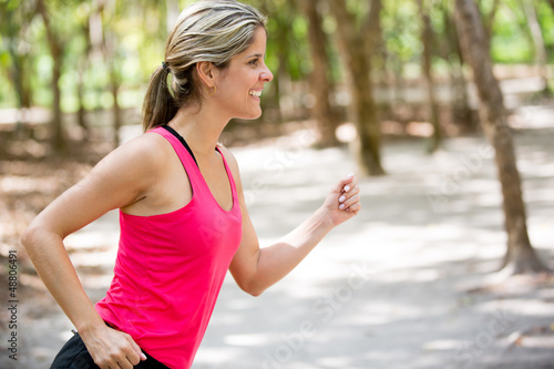 Photo: Woman training outdoors Woman training outdoors