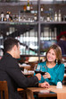 Couple toasting at dinner