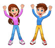 Enthusiast boy and girl.