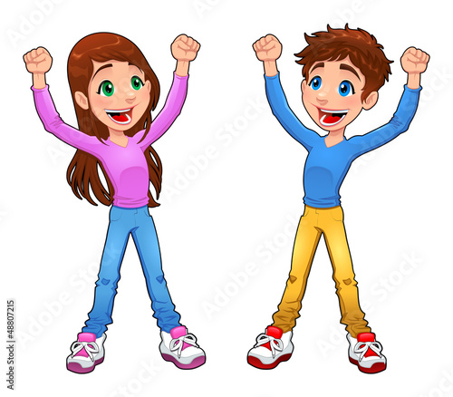 Vector: Enthusiast boy and girl. Enthusiast boy and girl.