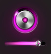 Glossy media player button and track bar