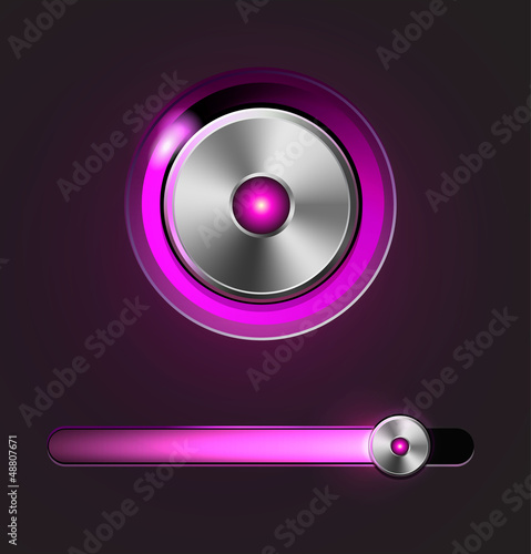 Vector: Glossy media player button and track bar Glossy media player button and track bar