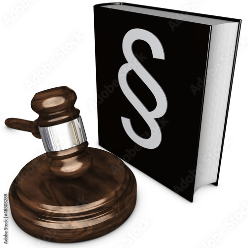 Illustration: Gesetzhammer mit Buch Gesetzhammer mit Buch