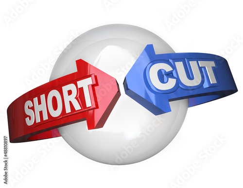 Illustration: Short Cut Words Around Sphere Shortcut Easy Route Short Cut Words Around Sphere Shortcut Easy Route