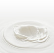 Milk. Template for the falling in the milk of berry