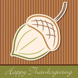Hand drawn acorn Thanksgiving card in vector format.
