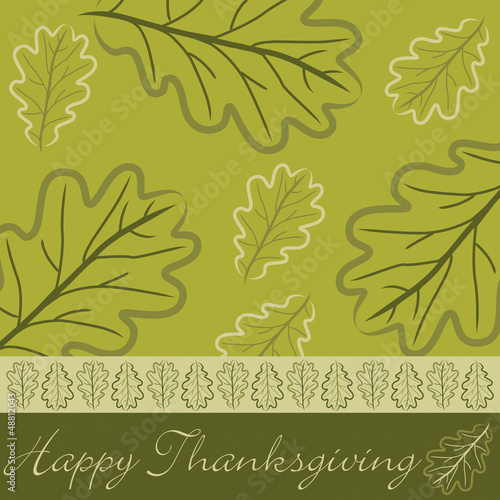 Vector: Hand drawn acorn leaf Thanksgiving card in vector format. Hand drawn acorn leaf Thanksgiving card in vector format.