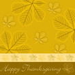 Hand drawn fall leaf Thanksgiving card in vector format. 