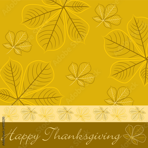 Vector: Hand drawn fall leaf Thanksgiving card in vector format. Hand drawn fall leaf Thanksgiving card in vector format.
