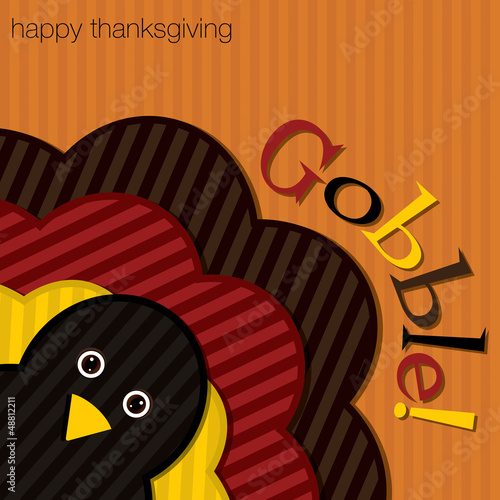 Vector: Hiding turkey corduroy Thanksgiving card in vector format. Hiding turkey corduroy Thanksgiving card in vector format.