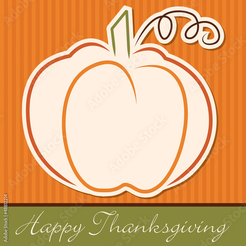 Vector: Hand drawn pumpkin Thanksgiving card in vector format. Hand drawn pumpkin Thanksgiving card in vector format.
