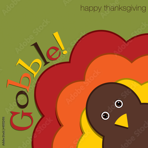 Vector: Hiding turkey felt Thanksgiving card in vector format. Hiding turkey felt Thanksgiving card in vector format.