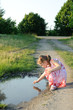 little girl on the road