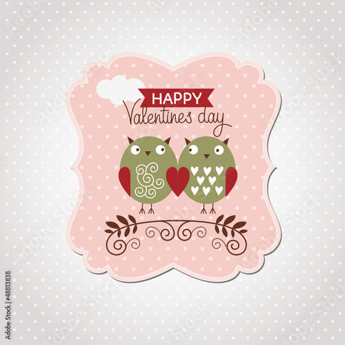 Vector: Valentine's Day card with cute owls Valentine's Day card with cute owls