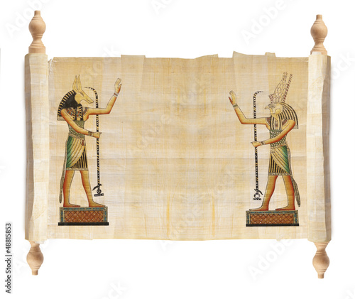 Photo: Scroll with Egyptian papyrus Scroll with Egyptian papyrus