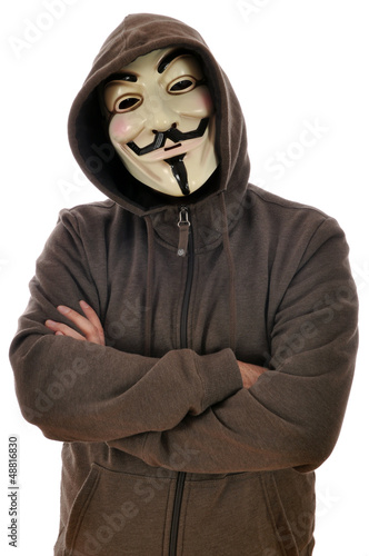 Photo: Anonymous vor weißem Hintergrund Anonymous vor weißem Hintergrund
