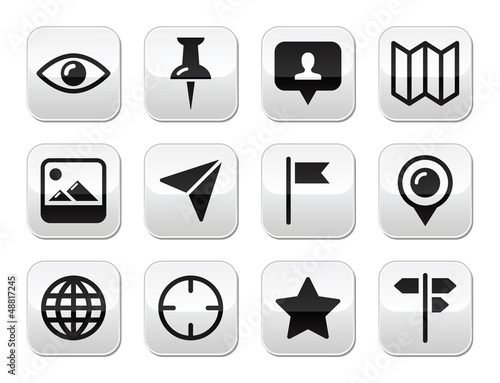 Vector: Travel location modern buttons set Travel location modern buttons set