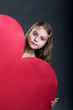 Photo: Cute girl with heart Cute girl with heart