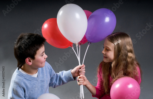Photo: The children with balloons The children with balloons