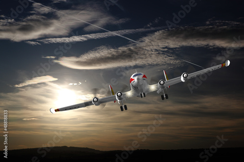 Illustration: Super Constellation im Landeanflug Super Constellation im Landeanflug