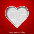 Abstract heart on red paper background. Valentines day greeting
