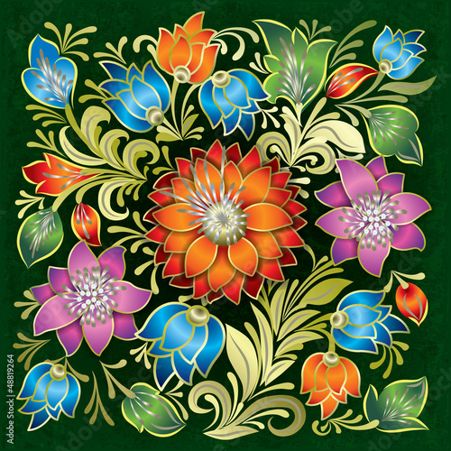Vector: abstract grunge background with floral ornament abstract grunge background with floral ornament