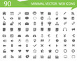 90 Minimal vector web icons