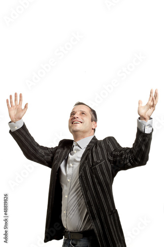 Photo: portrait of adult man, isolated on white background portrait of adult man, isolated on white background