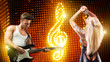 Rockband auf der Bühne