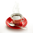 Steaming coffee cup