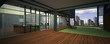 Realistic rendering of a modern office