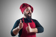happy bearded chubby chef