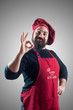 happy bearded chubby chef