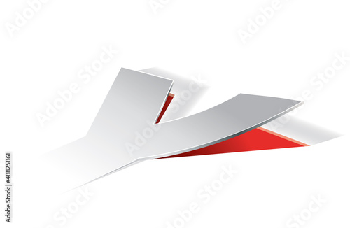Vector: Paper folding with letter Y in perspective view Paper folding with letter Y in perspective view