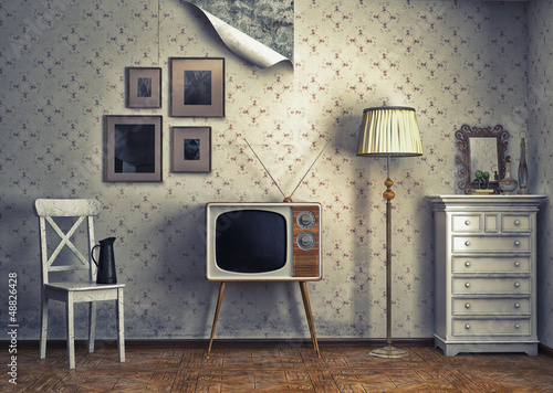 Illustration: retro interior retro interior