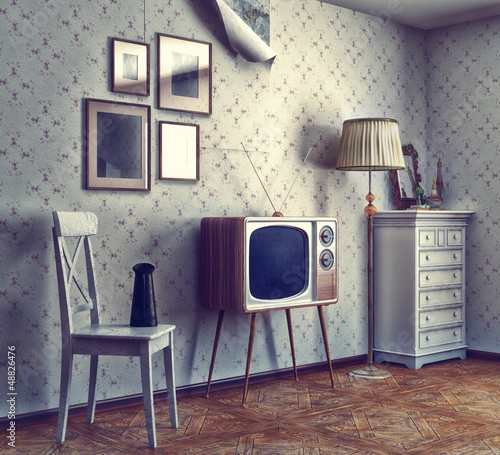 Illustration: retro interior retro interior