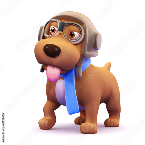 Illustration: 3d Pilot dog is ready for his holiday 3d Pilot dog is ready for his holiday