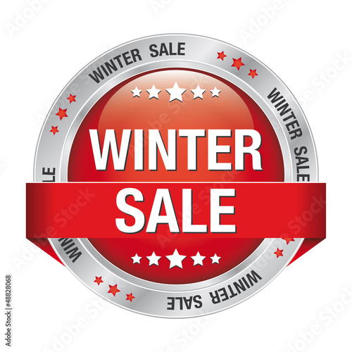 Vector: sale winter button red silver sale winter button red silver