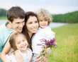 Happy family outdoors