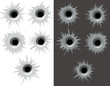Collection of bullet holes for dark and light background