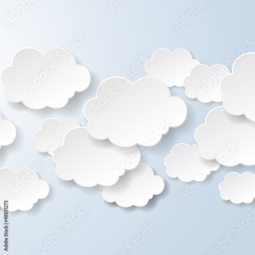 Vector: Abstract speech bubbles in the shape of clouds used in a social Abstract speech bubbles in the shape of clouds used in a social