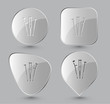 Crutches. Glass buttons. Vector illustration.